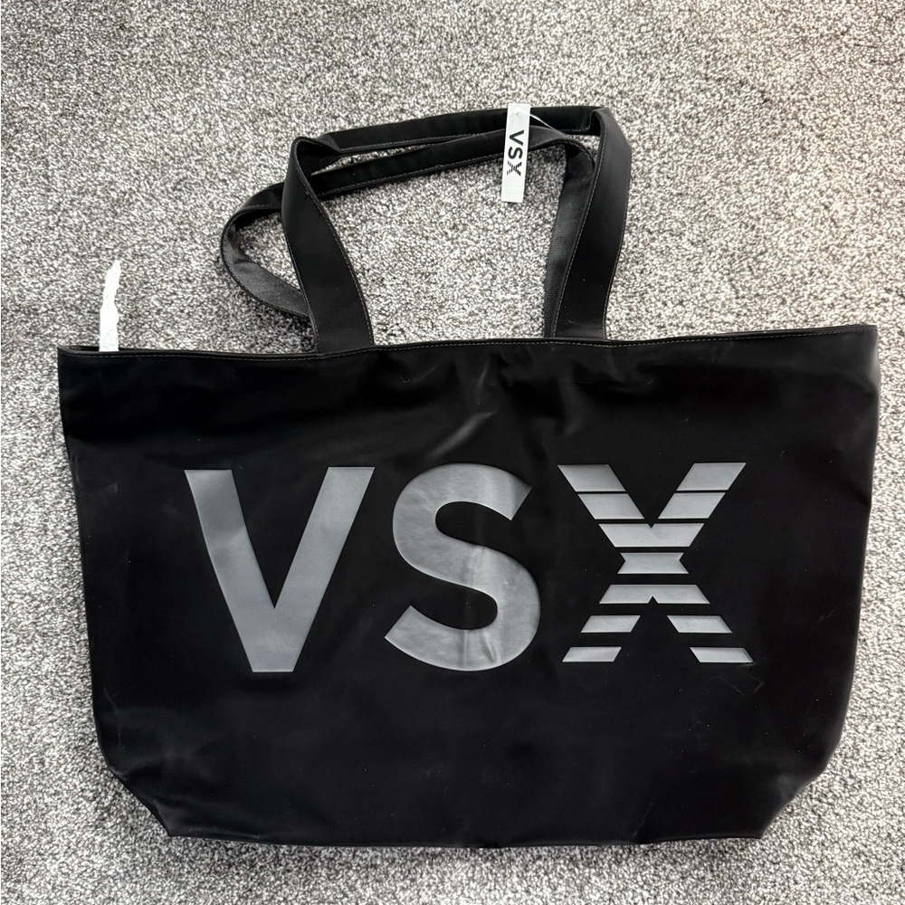 VSX Black Velvet Tote with Gray Logo